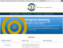 Tablet Screenshot of nationaltrademarkinvestigations.com